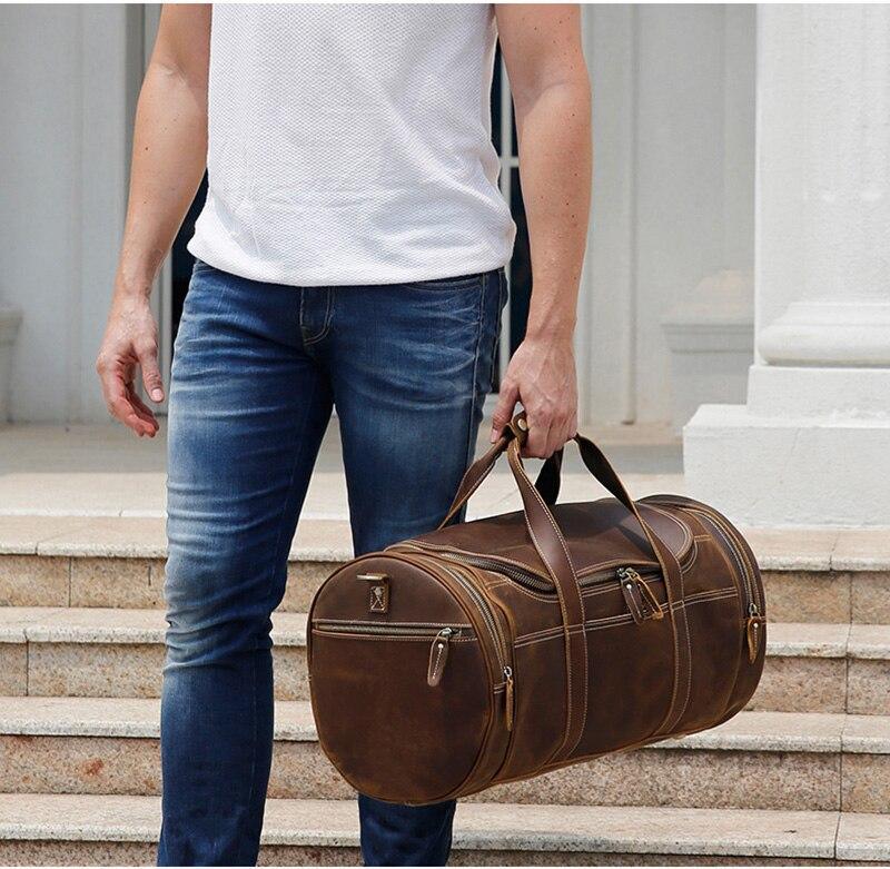 The Portofino – Round Leather Weekender | Verrone