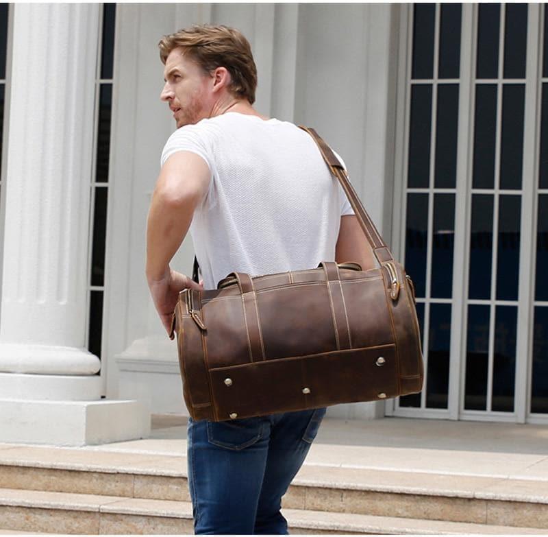 The Portofino – Round Leather Weekender | Verrone