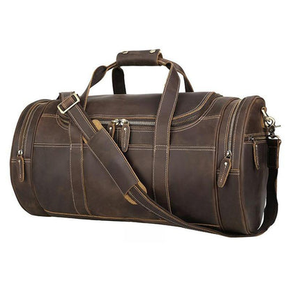 The Portofino – Round Leather Weekender | Verrone