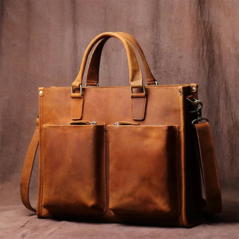 The Senato – Leather Messenger Briefcase | Verrone